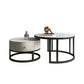 Rectangle Coffee Table Slate 2 Nesting Coffee Table Set for Living Room White-Gold Drawers Included Clearhalo 'Coffee & Accent Tables' 'Coffee Tables' 'coffee_tables' 'furn' 'furn_coffee_tables' 'Furniture' 'Living Room Furniture' 7317680