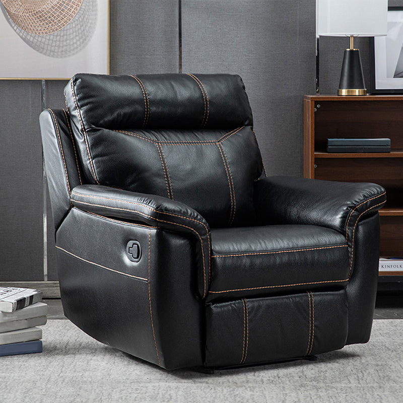 Contemporary Home Theater Recliner No Motion Manual-Push Botton Indoor Clearhalo 'Chairs & Seating' 'furn' 'furn_recliners' 'Furniture' 'Living Room Furniture' 'Recliners' 7317701