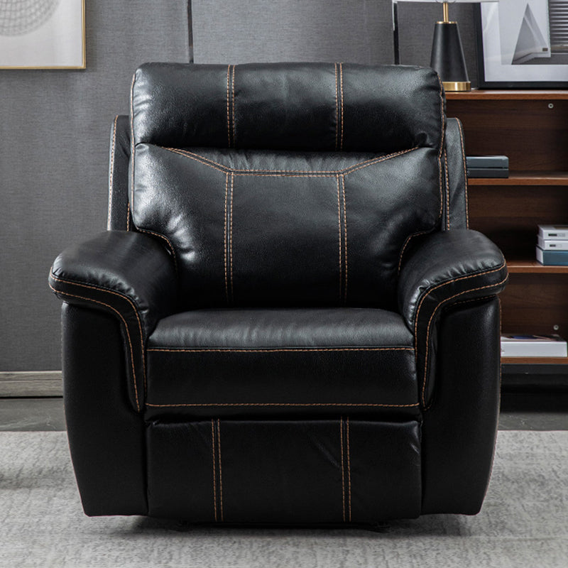 Contemporary Home Theater Recliner No Motion Manual-Push Botton Indoor Clearhalo 'Chairs & Seating' 'furn' 'furn_recliners' 'Furniture' 'Living Room Furniture' 'Recliners' 7317707