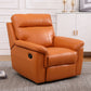 Contemporary Home Theater Recliner No Motion Manual-Push Botton Indoor Respiratory Skin Orange Clearhalo 'Chairs & Seating' 'furn' 'furn_recliners' 'Furniture' 'Living Room Furniture' 'Recliners' 7317710