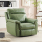 Contemporary Home Theater Recliner No Motion Manual-Push Botton Indoor Respiratory Skin Green Clearhalo 'Chairs & Seating' 'furn' 'furn_recliners' 'Furniture' 'Living Room Furniture' 'Recliners' 7317713