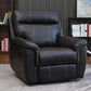 Contemporary Home Theater Recliner No Motion Manual-Push Botton Indoor Respiratory Skin Dark Brown Clearhalo 'Chairs & Seating' 'furn' 'furn_recliners' 'Furniture' 'Living Room Furniture' 'Recliners' 7317715