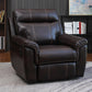 Contemporary Home Theater Recliner No Motion Manual-Push Botton Indoor Respiratory Skin Reddish Brown Clearhalo 'Chairs & Seating' 'furn' 'furn_recliners' 'Furniture' 'Living Room Furniture' 'Recliners' 7317717