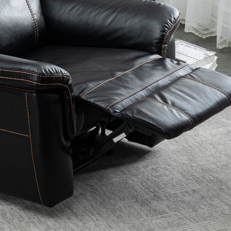 Contemporary Home Theater Recliner No Motion Manual-Push Botton Indoor Clearhalo 'Chairs & Seating' 'furn' 'furn_recliners' 'Furniture' 'Living Room Furniture' 'Recliners' 7317718