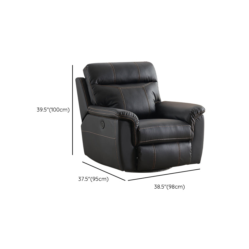 Contemporary Home Theater Recliner No Motion Manual-Push Botton Indoor Clearhalo 'Chairs & Seating' 'furn' 'furn_recliners' 'Furniture' 'Living Room Furniture' 'Recliners' 7317720
