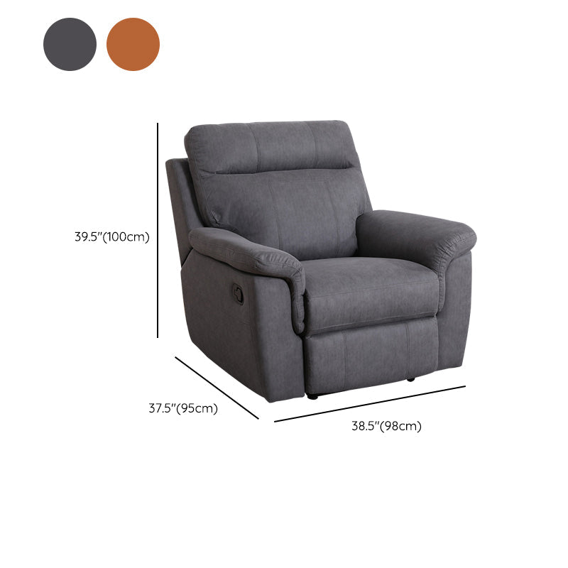 Contemporary Home Theater Recliner No Motion Manual-Push Botton Indoor Clearhalo 'Chairs & Seating' 'furn' 'furn_recliners' 'Furniture' 'Living Room Furniture' 'Recliners' 7317721