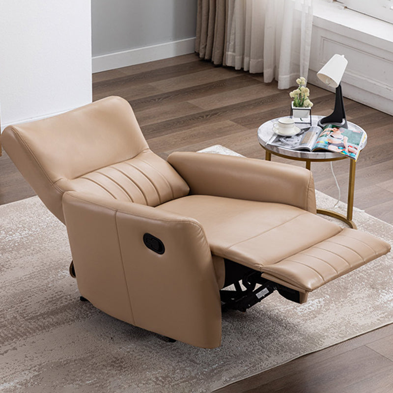 Sedia reclinabile in cuoio con telaio in metallo in metallo