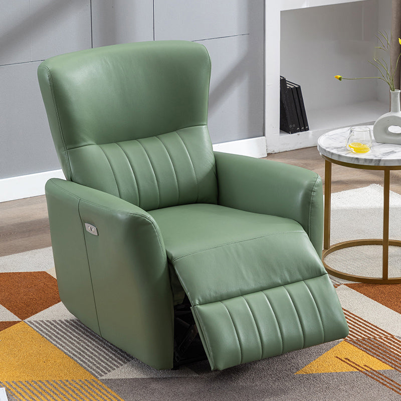 Sedia reclinabile in cuoio con telaio in metallo in metallo