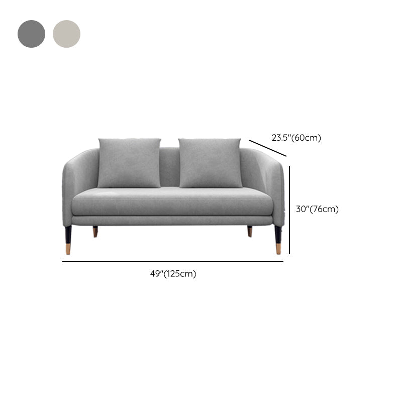 Slope Arm Sofa Fabric Settee Living Room Seating with Pillows
