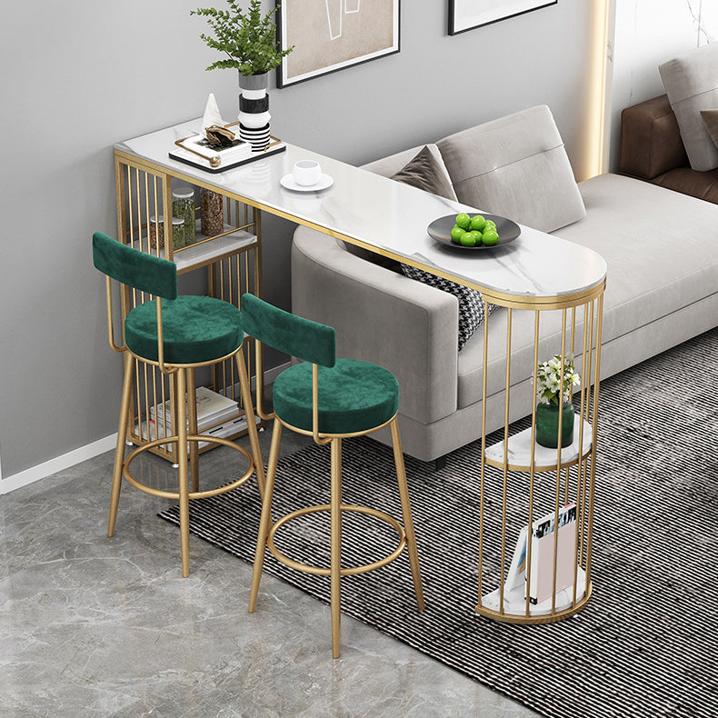 Juego de bar Glam Style, mesa de bar de piedra de 1/2/3 piezas con taburetes con respaldo de escalera