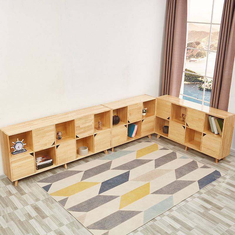 Houten gesloten achterste boekenkast standaard natuurlijke boekenplank met planken