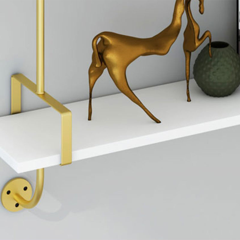 Contemporary Engineered Wood Bookshelf Floating White Bookcase