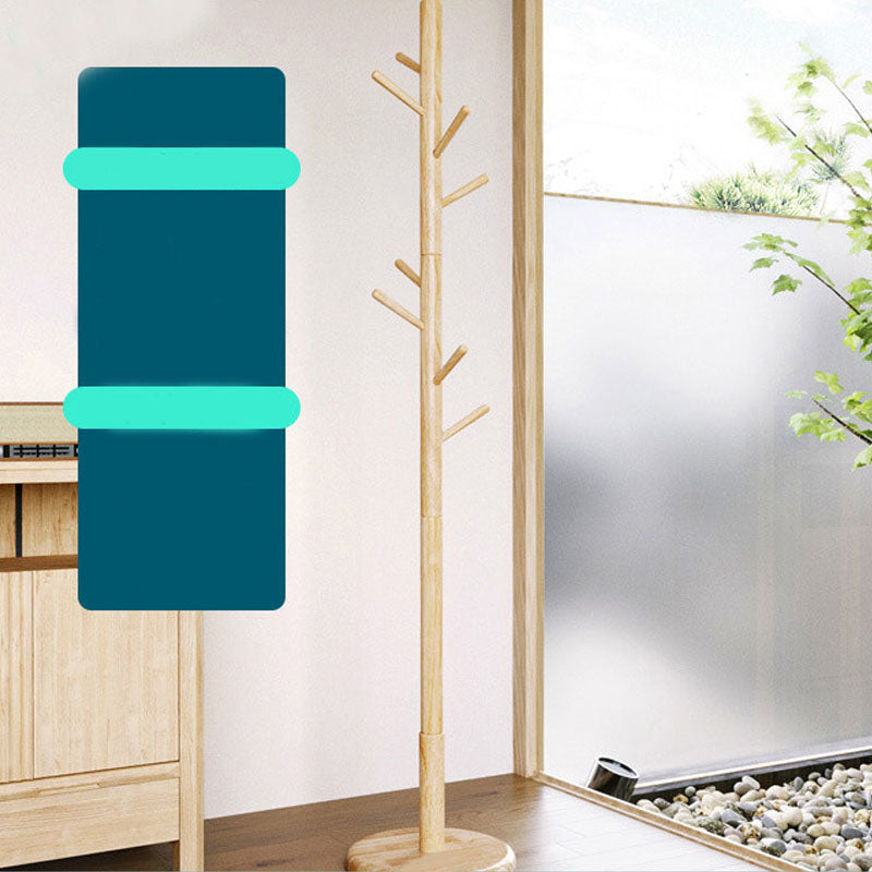 Solid Wood Entry Hall Tree Free Standing Coat Hanger for Hallway Natural Round Clearhalo 'Entry & Mudroom Furniture' 'furn' 'furn_hall_tree_coat_racks' 'Furniture' 'Hall Trees & Coat Racks' 'hall_tree_coat_racks' 7318010
