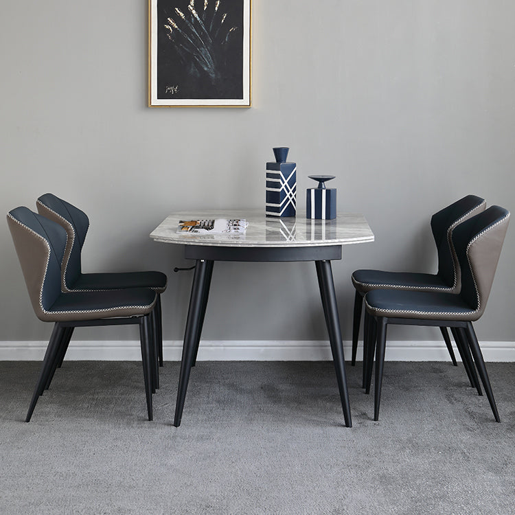 Juego de mesa de comedor extensible 1/4/5/7 Piezas con muebles de cocina de base de metal