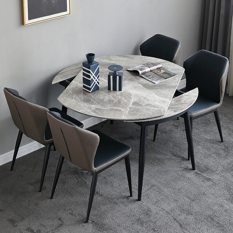 Juego de mesa de comedor extensible 1/4/5/7 Piezas con muebles de cocina de base de metal