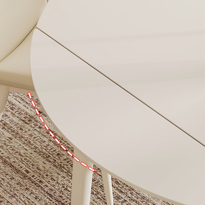 Extendible 1/5/7 piezas muebles de piedra sinterizada juegos de comidas en blanco