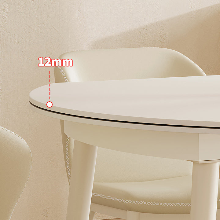 Extendible 1/5/7 piezas muebles de piedra sinterizada juegos de comidas en blanco