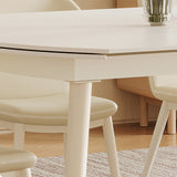 Extendible 1/5/7 piezas muebles de piedra sinterizada juegos de comidas en blanco