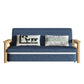 Scandinavian Blue Futon Sleeper Sofa Square Arms Futon and Mattress Clearhalo 'furn' 'furn_futons' 'Furniture' 'Futons & Daybeds' 'Futons' 'Living Room Furniture' 7318092