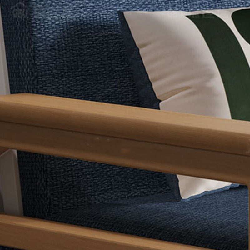 Scandinavian Blue Futon Sleeper Sofa Square Arms Futon and Mattress Clearhalo 'furn' 'furn_futons' 'Furniture' 'Futons & Daybeds' 'Futons' 'Living Room Furniture' 7318093