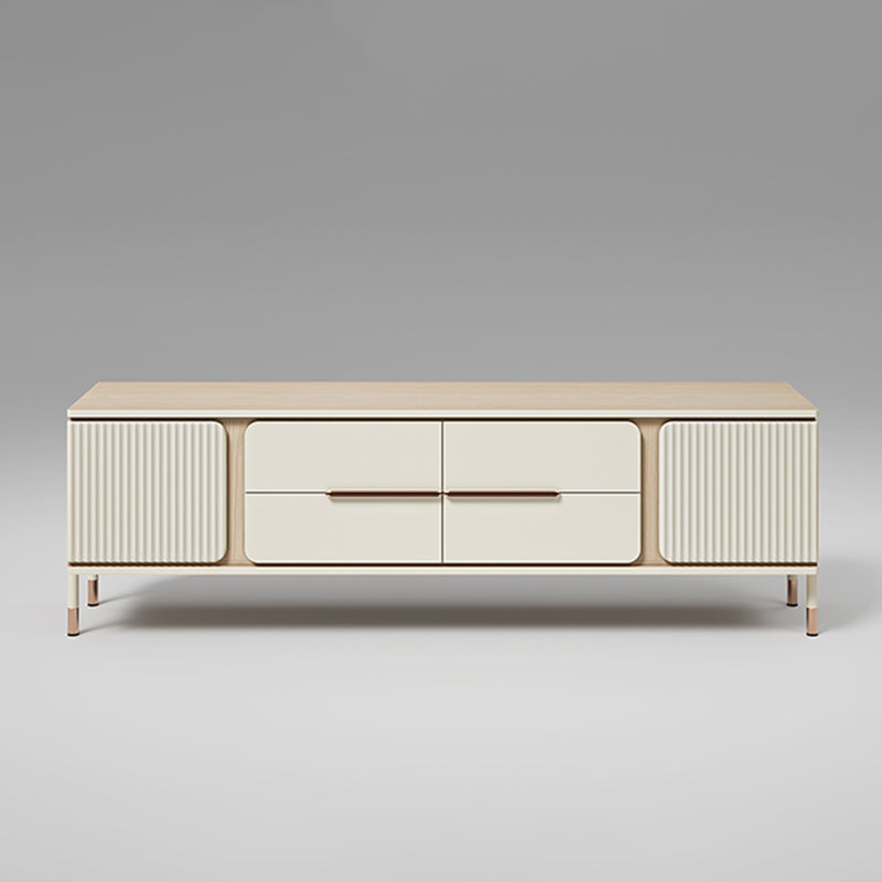 Glam TV Media Console Wooden TV Stand Console with 4 Drawers 63"L x 16"W x 19"H Clearhalo 'furn' 'furn_tv_stands_entertainment_centers' 'Furniture' 'Living Room Furniture' 'TV Stands & Entertainment Centers' 'TV Stands & Media Storage Furniture' 'tv_stands_entertainment_centers' 7319234