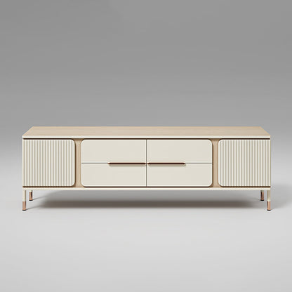 Glam TV Media Console Wooden TV Stand Console with 4 Drawers 63"L x 16"W x 19"H Clearhalo 'furn' 'furn_tv_stands_entertainment_centers' 'Furniture' 'Living Room Furniture' 'TV Stands & Entertainment Centers' 'TV Stands & Media Storage Furniture' 'tv_stands_entertainment_centers' 7319234