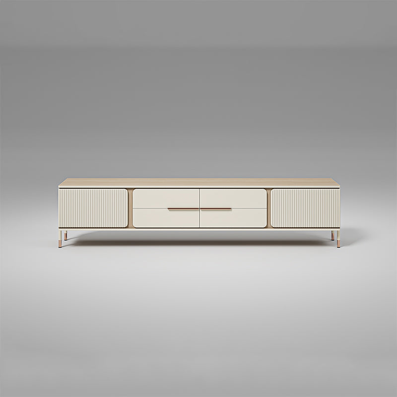 Glam TV Media Console Wooden TV Stand Console with 4 Drawers 87"L x 16"W x 19"H Clearhalo 'furn' 'furn_tv_stands_entertainment_centers' 'Furniture' 'Living Room Furniture' 'TV Stands & Entertainment Centers' 'TV Stands & Media Storage Furniture' 'tv_stands_entertainment_centers' 7319239