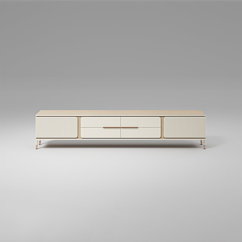 Glam TV Media Console Wooden TV Stand Console with 4 Drawers 94"L x 16"W x 19"H Clearhalo 'furn' 'furn_tv_stands_entertainment_centers' 'Furniture' 'Living Room Furniture' 'TV Stands & Entertainment Centers' 'TV Stands & Media Storage Furniture' 'tv_stands_entertainment_centers' 7319241