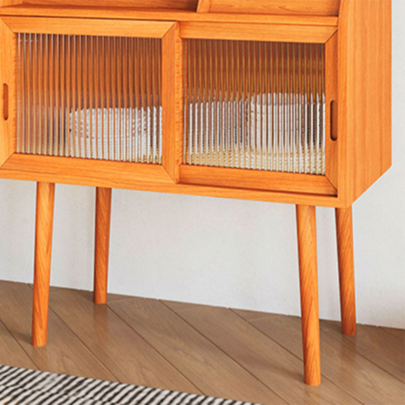 Servidor de madera maciza de estilo moderno de 2 cajones para el comedor