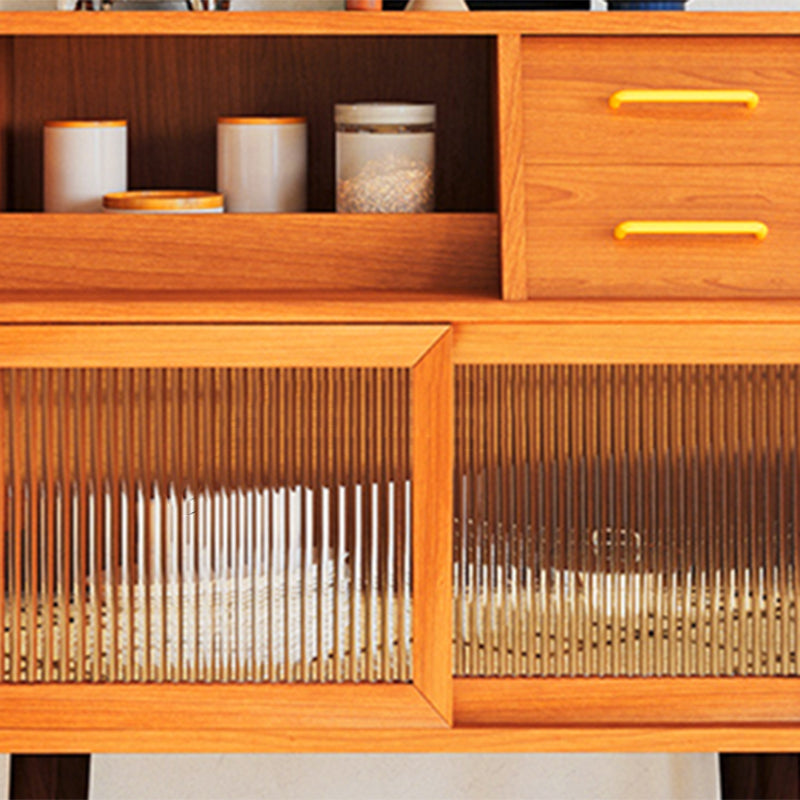 Servidor de madera maciza de estilo moderno de 2 cajones para el comedor