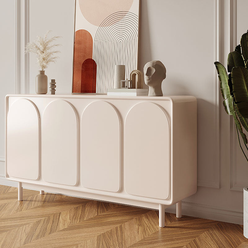 Stile contemporaneo bianco cabinet bidone soggiorno supporto buffet, 35,4 "h