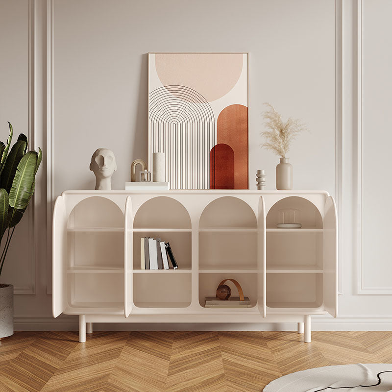 Stile contemporaneo bianco cabinet bidone soggiorno supporto buffet, 35,4 "h