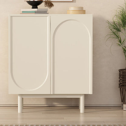 Armoire à plate-forme en bois d'ingénierie blanche 35.4 "H Serveur de salle à manger pour salle à manger