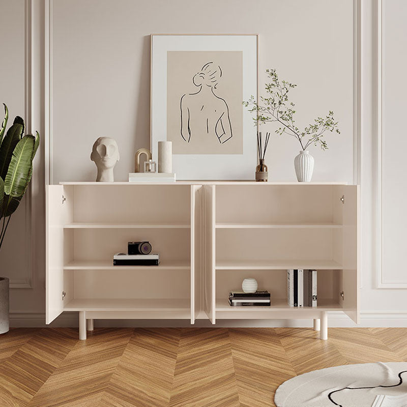 Armoire à plate-forme en bois d'ingénierie blanche 35.4 "H Serveur de salle à manger pour salle à manger