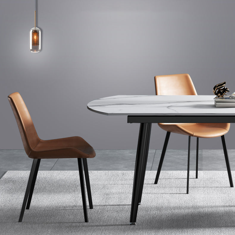 Set di tavoli da pranzo moderna 1/4/5/6 pezzi con mobili da cucina a base di metallo