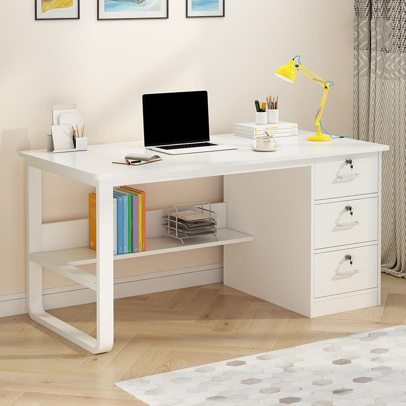 3 Schubladen zeitgenössischer Büro Schreibtisch Rechteckige antike Finish Computertisch