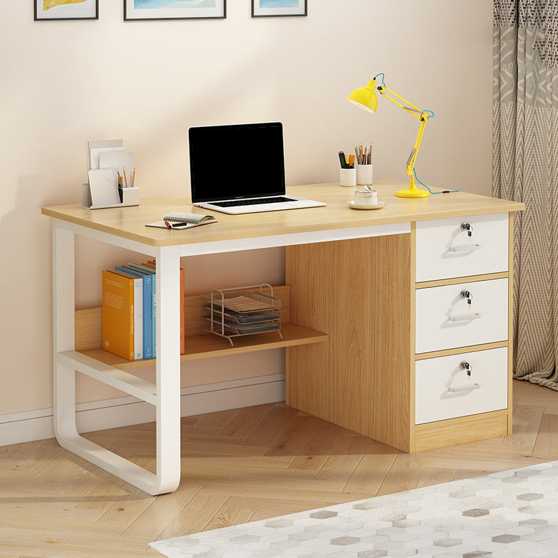 3 Schubladen zeitgenössischer Büro Schreibtisch Rechteckige antike Finish Computertisch