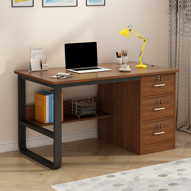 3 Schubladen zeitgenössischer Büro Schreibtisch Rechteckige antike Finish Computertisch