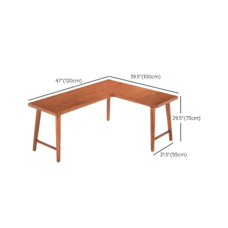 Modern Solid Wood Writing Desk Corner 29.53-inch Tall Office Desk with H-Shape Base Clearhalo 'furn' 'furn_office_desk' 'Furniture' 'Office Desks' 'Office Furniture' 'office_desk' 7320522