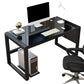 Contemporary Glass Top Computer Desk Sled Base 29.53-inch Tall Gaming Desk Clearhalo 'furn' 'furn_office_desk' 'Furniture' 'Office Desks' 'Office Furniture' 'office_desk' 7320598