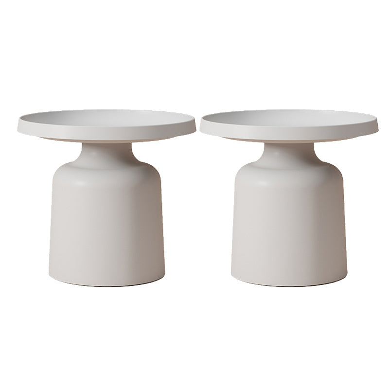 19" Wide Contemporary Corner Table Metal Round Accent Side Table Grey 2 Clearhalo 'Coffee & Accent Tables' 'End & Side Tables' 'end_side_tables' 'furn' 'furn_end_side_tables' 'Furniture' 'Living Room Furniture' 7320681