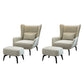 Fabric Lounge Chair Flared Arms Plaid Side Chair with Black Legs Blue-White Square Plaid Cotton and Linen 2 Piece Set Clearhalo 'Accent Chairs' 'accent_chairs' 'Chairs & Seating' 'furn' 'furn_accent_chairs' 'Furniture' 'Living Room Furniture' 7320700