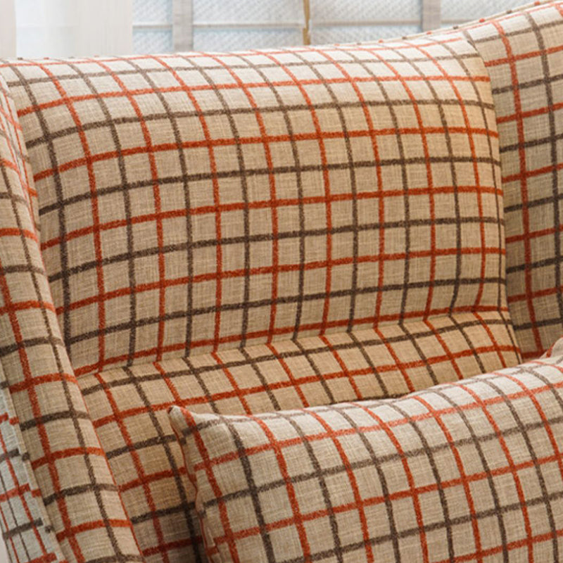 Fabric Lounge Chair Flared Arms Plaid Side Chair with Black Legs Clearhalo 'Accent Chairs' 'accent_chairs' 'Chairs & Seating' 'furn' 'furn_accent_chairs' 'Furniture' 'Living Room Furniture' 7320705
