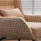 Fabric Lounge Chair Flared Arms Plaid Side Chair with Black Legs Clearhalo 'Accent Chairs' 'accent_chairs' 'Chairs & Seating' 'furn' 'furn_accent_chairs' 'Furniture' 'Living Room Furniture' 7320706