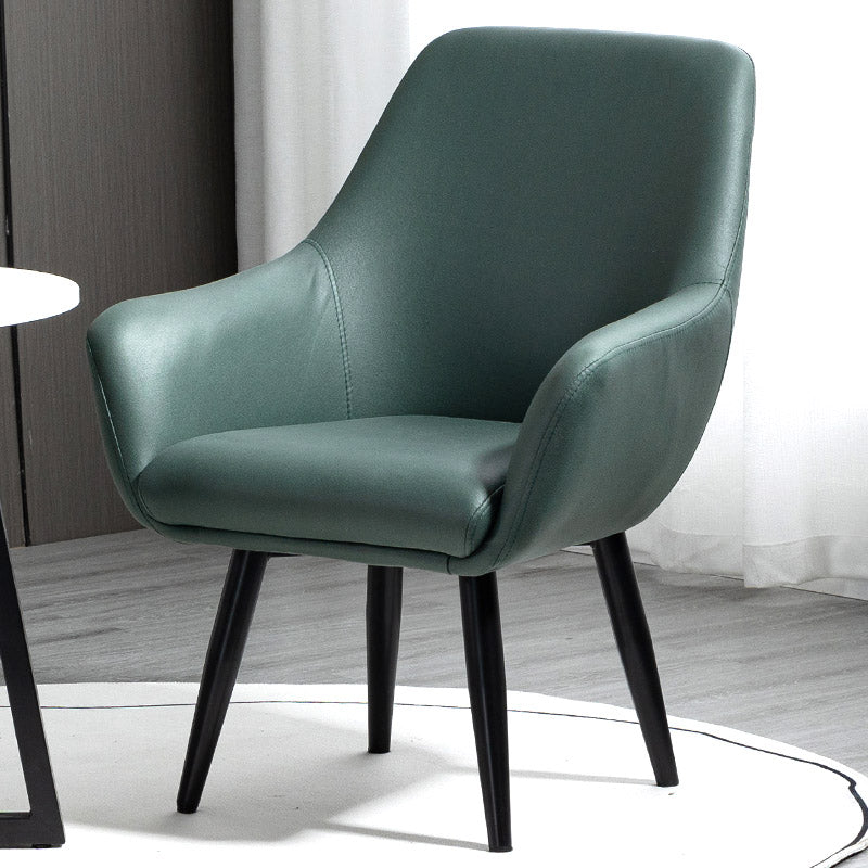 Fixed Back Lounge Chair Solid Color Barrel Chair with Black Legs Green Tech Cloth 1 Piece Clearhalo 'Accent Chairs' 'accent_chairs' 'Chairs & Seating' 'furn' 'furn_accent_chairs' 'Furniture' 'Living Room Furniture' 7320714