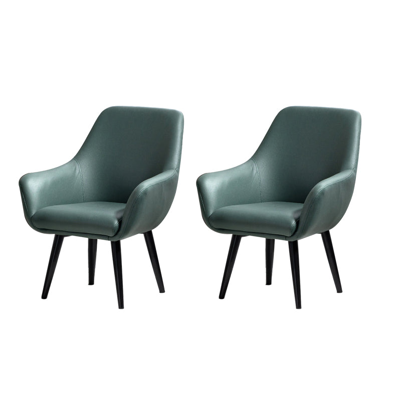 Fixed Back Lounge Chair Solid Color Barrel Chair with Black Legs Green Tech Cloth 2 Piece Set Clearhalo 'Accent Chairs' 'accent_chairs' 'Chairs & Seating' 'furn' 'furn_accent_chairs' 'Furniture' 'Living Room Furniture' 7320715