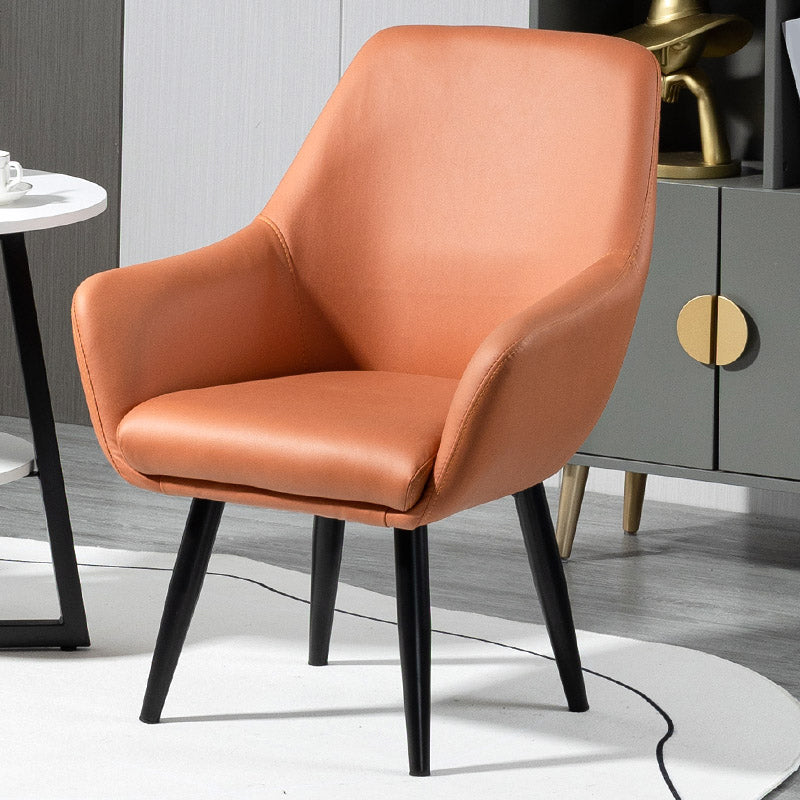 Fixed Back Lounge Chair Solid Color Barrel Chair with Black Legs Orange Tech Cloth 1 Piece Clearhalo 'Accent Chairs' 'accent_chairs' 'Chairs & Seating' 'furn' 'furn_accent_chairs' 'Furniture' 'Living Room Furniture' 7320722