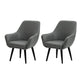 Fixed Back Lounge Chair Solid Color Barrel Chair with Black Legs Dark Gray Tech Cloth 2 Piece Set Clearhalo 'Accent Chairs' 'accent_chairs' 'Chairs & Seating' 'furn' 'furn_accent_chairs' 'Furniture' 'Living Room Furniture' 7320728