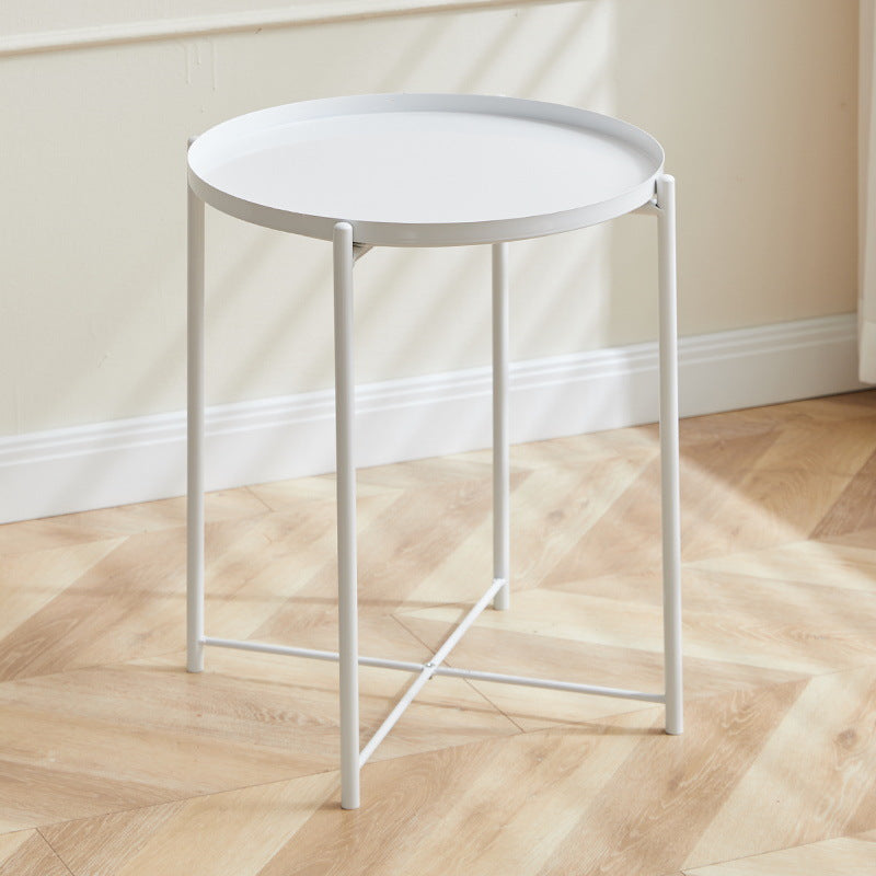 Contemporary Metal Accent Table Nightstand Antique Finish Nightstand White 1 Piece Clearhalo 'Bedroom Furniture' 'furn' 'furn_night_stand' 'Furniture' 'night_stand' 'Nightstands' 7320753