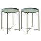 Contemporary Metal Accent Table Nightstand Antique Finish Nightstand Green 2 Piece Set Clearhalo 'Bedroom Furniture' 'furn' 'furn_night_stand' 'Furniture' 'night_stand' 'Nightstands' 7320758
